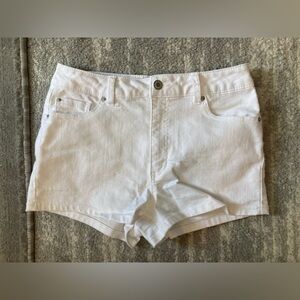 Blue Spice High Waist White Women's Shorts